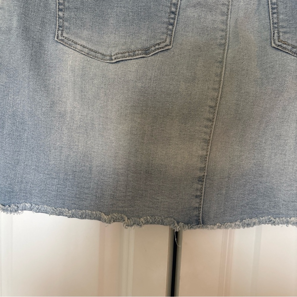 Maurices Light Blue Button-Front Denim Mini Skirt - Picture 13 of 13